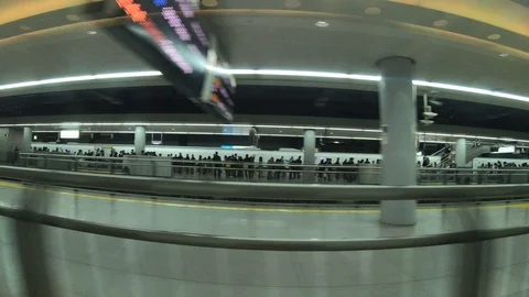 Bullet train comes into the station. Stock Footage 129065156