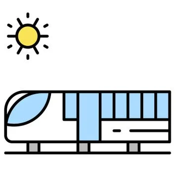 Bullet train icon, Summer vacation related vector Stock Illustration
