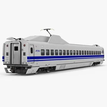 Bullet Train JR700 Passenger Car Japan Railways 3D Model