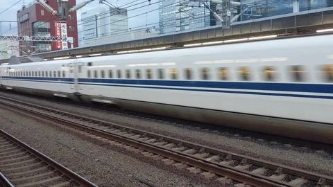 Bullet Train Passing By Stock Footage