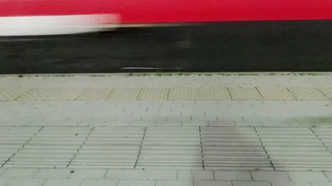 Bullet train Passing at High Speed at the Station.  Stock Footage 202843586