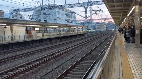 Bullet Train Passing Through Stop Video stock 112036250