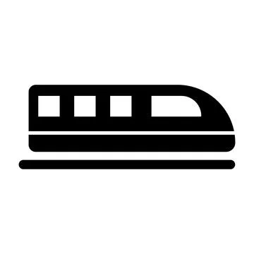 Bullet train silhouette icon. Vector. Stock Illustration