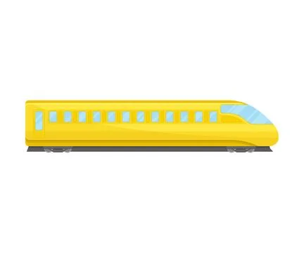 Bullet Train Of Yellow Color Flat Vector Illustration Illustrazione stock