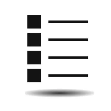 Bulleted list black Stock Illustration