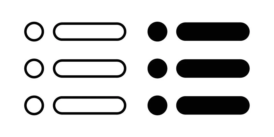 Bulleted list icon graphic element. web icon set Stock Illustration