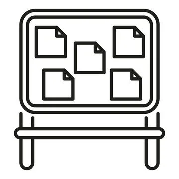 Bulletin board with notes organizing task planning icon Stock Illustration