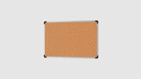 Bulletin Board Rotating on a Transparent Background. Seamless Loop. 4K Stock Footage 310930305
