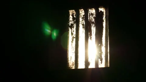 Bulletproof barred window in an armored door. Peephole in a prison or military Stock Footage 167672658