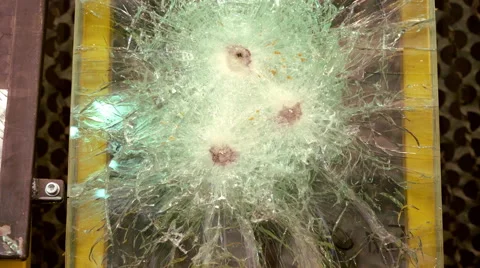 Bulletproof Glass is Fired From a Firearm Stock Footage 68601023