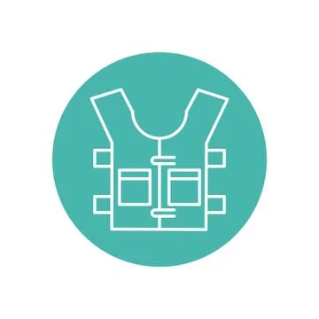 Bulletproof vest accessory line block style Stock-Illustration