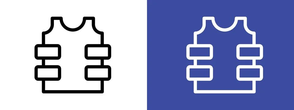 Bulletproof Vest Icon Perfect for Security and Protective Equipment Stock Illustration