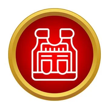 Bulletproof vest icon providing security military protection Illustrazione stock