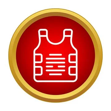 Bulletproof vest icon providing security and protection Stock Illustration