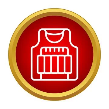 Bulletproof vest icon in red circle Stock Illustration
