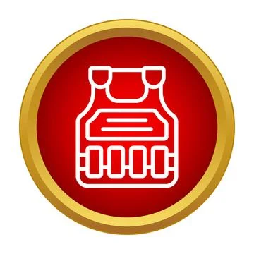 Bulletproof vest icon representing defense and security concept Stock Illustration