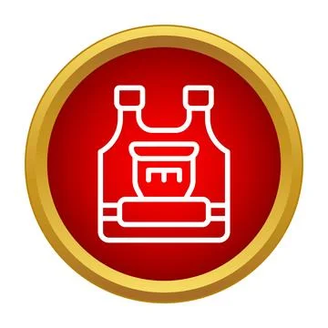 Bulletproof vest icon representing protection and security Stock Illustration