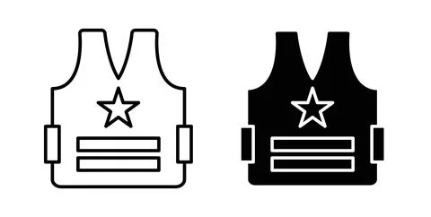 Bulletproof vest icon vector art Illustrations Stock Illustration