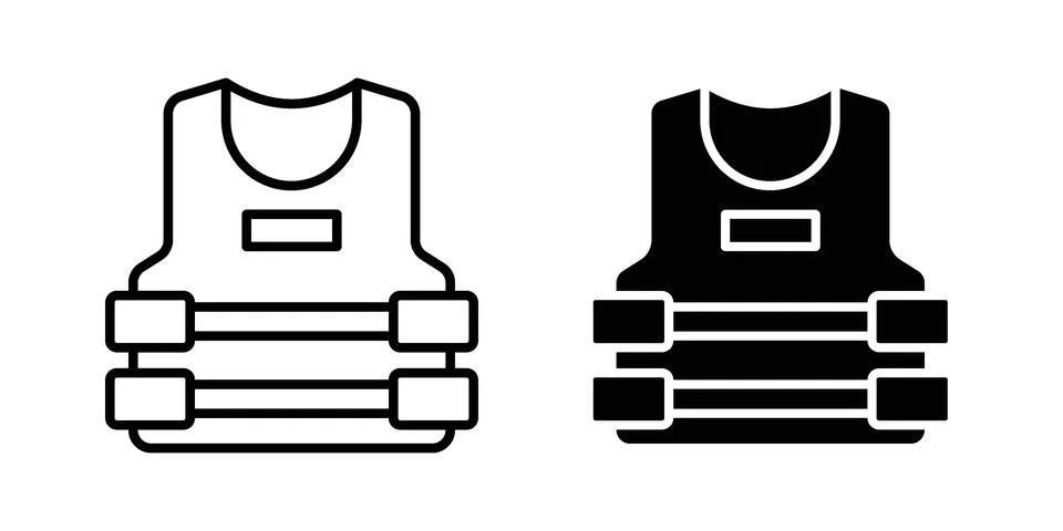 Bulletproof vest icon vector design illustrations Stock Illustration