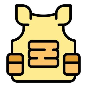 Bulletproof vest protection icon vector flat Illustrazione stock