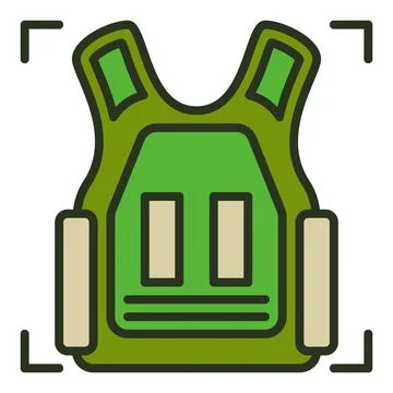 Bulletproof Vest vector concept colored modern icon Stock Illustration