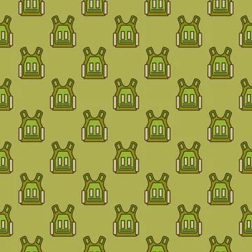 Bulletproof Vest vector concept colored seamless pattern Stock Illustration