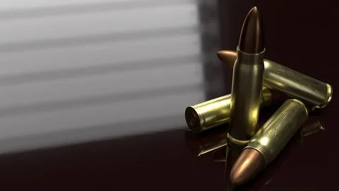 Bullets 3d rendering for abstract background. Stock Photos