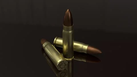 Bullets 3d rendering for abstract background. Stock Photos