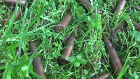 Bullets 7,62 And Machine Gun Magazine Stock Footage 239713776