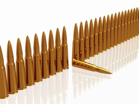 Bullets 9mm ammo row Stock Illustration