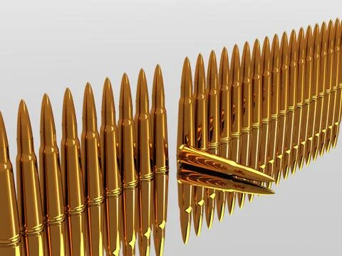 Bullets 9mm ammo row Illustrazione stock