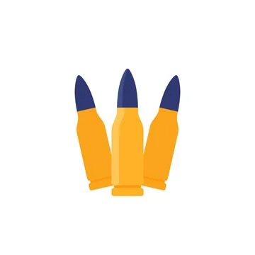 Bullets, ammo icon, flat vector Illustrazione stock