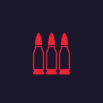 Bullets, ammo vector icon Illustrazione stock