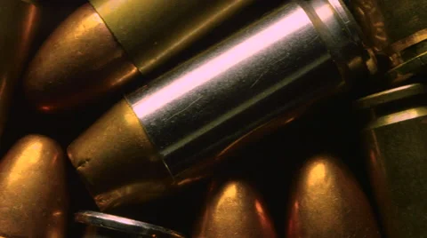 Bullets and Ammo Closeup Stock Footage 68454370
