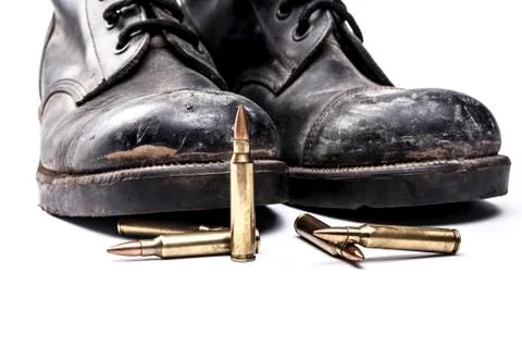 Bullets and Boots Stock Photos