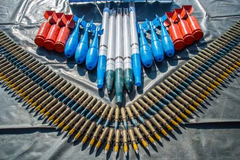 Bullets and missile Stock Photos