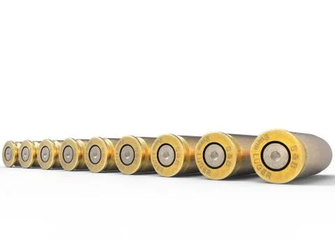 Bullets Back View Stock Illustration