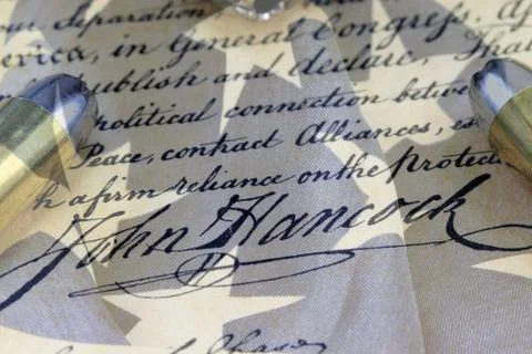 Bullets on Bill of Rights Stock Photos