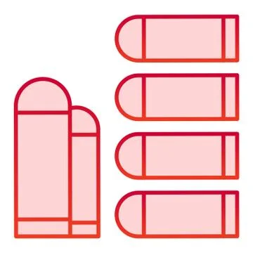 Bullets flat icon. Ammunition vector illustration isolated on white. Caliber Stock Illustration