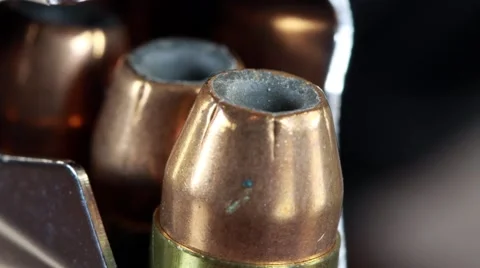 Bullets with gun clip - Gun rights concept Stock Footage 59805657