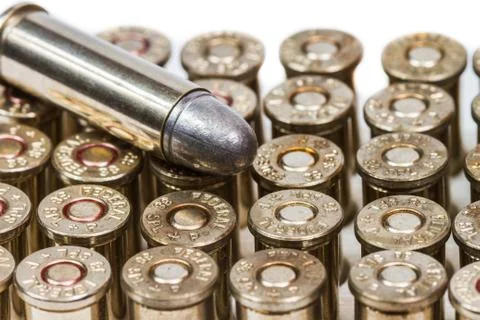 Bullets of hand gun Stock Photos