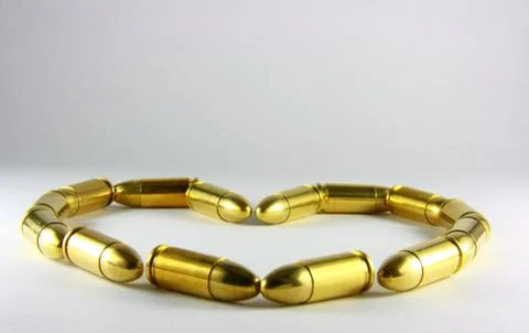 Bullets with hearth shape Stock Photos