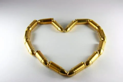 Bullets with hearth shape Stock Photos