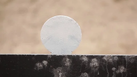 Bullets hitting practice targets Video stock 78008715