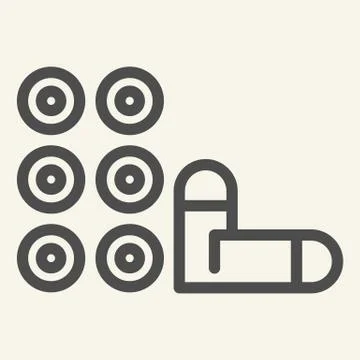 Bullets line icon. Weapon vector illustration isolated on white. Caliber outline Stock Illustration