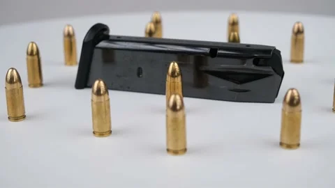 Bullets magazine rotate Stock Footage 236002378