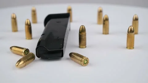 Bullets magazine rotate Stock Footage 236003072