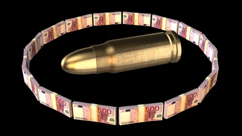 Bullets money loop Video stock 86087828