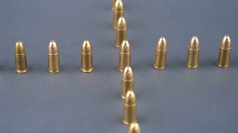 Bullets rotate 4k Video stock 235991415