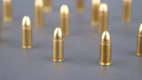 Bullets rotating military Video stock 235998392